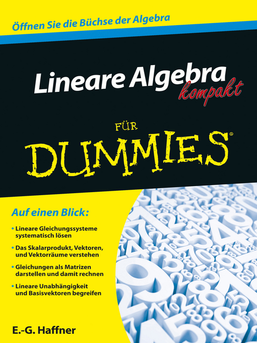 Title details for Lineare Algebra kompakt für Dummies by Ernst Georg Haffner - Available